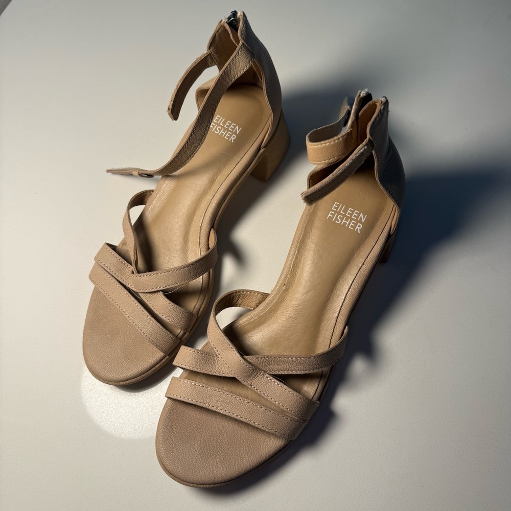 Eileen Fisher Women's Tan Sandals Heels Size 6.5